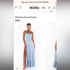 Selling a beautiful bridesmaid dress, never worn! It’s a size large, satin blue